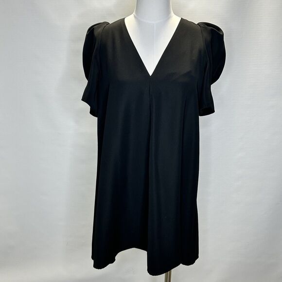 ZARA WOMAN Black Puffy Short Sleeved Mini Dress Womens Size Medium - Picture 1 of 7